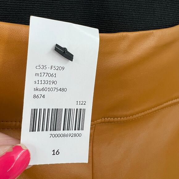 NEW Lane Bryant plus size pull on Faux Leather Leggings in Cathay spice Size 16 - Picture 3 of 9